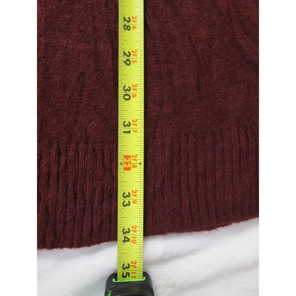 Forever 21 Sweater Dress Burgundy Turtleneck Long Sleeve Acrylic S (RK81) - Picture 9 of 10